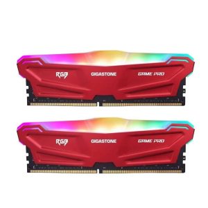 DDR4 RAM GIGASTONE Black Game PRO Desktop RAM 32GB (2x16GB) DDR4 RAM 32GB DDR4-3200MHz PC4-25600 CL16 1.35V 288 Pin Unbuffered Non ECC UDIMM for PC Gaming Desktop Memory (Desktop ONLY) - 16GB (2 x 8GB),Red,RGB,Game Pro