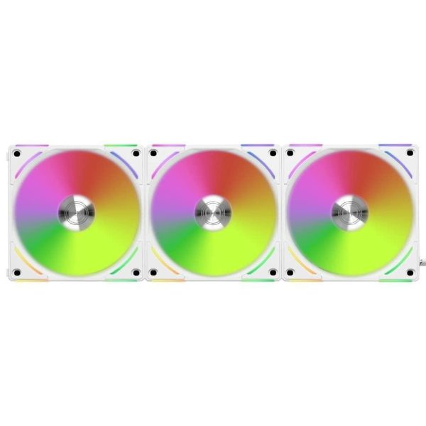 LIAN LI UNI Fan AL120 V2 RGB White 3x 120mm Fan Pack with Controller - UF-AL120V2-3W