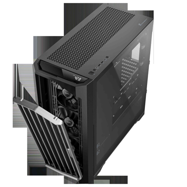 Antec Performance 1 FT, RTX 40 Series GPU Support, Temp. Display, 4 x Storm T3 PWM Fans, Type-C Ready, Dual Tempered Glass Side Panels, Removable Top Fan/Radiator Bracket, Mesh Front Panel, Full-Tower