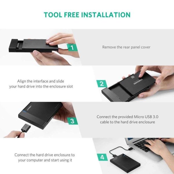 ESTONE USB 3.0 UASP USB3.0 to Sata III HDD Case 2.5 inch Hard Drive Enclosure USB C to SATA I/II/III hard drive shell