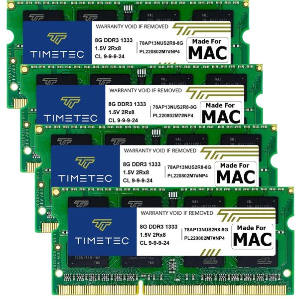 Timetec Hynix IC 8GB KIT(2x4GB) Compatible for Apple DDR3 1333MHz PC3-10600 for Early/Late 2011 13/15/17 inch MacBook Pro, Mid 2010 Mid/Late 2011 21.5/27 inch iMac, Mid 2011 Mac Mini - 32GB (4 x 8GB)