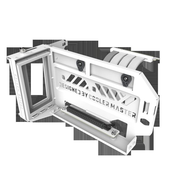 Cooler Master MasterAccessory Vertical Graphics Card Holder Kit V3 White with Premium Riser Cable PCI-E 4.0 x16 - 165mm, Compatibility PCIe 4.0 and older for E-ATX, ATX , Micro ATX Chassis (MCA-U000R-