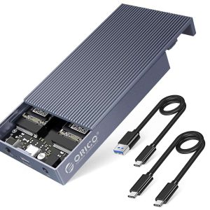 ORICO M.2 NVMe Cloner Dual-Bay NVMe Docking Station USB C to NVMe SSD Enclosure Aluminum M.2 Duplicator Offline Clone for PCIe M-Key SSDs Max 8TB Tool Free-M2P2 - USB 3.1 Type-C,Dual SSD,M.2 SSD,2 Bay