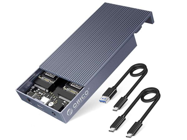 ORICO M.2 NVMe Cloner Dual-Bay NVMe Docking Station USB C to NVMe SSD Enclosure Aluminum M.2 Duplicator Offline Clone for PCIe M-Key SSDs Max 8TB Tool Free-M2P2 - USB 3.1 Type-C,Dual SSD,M.2 SSD,2 Bay