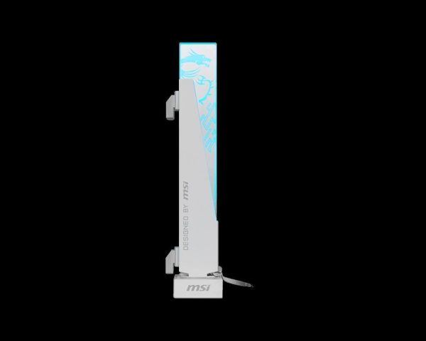 MSI Graphics Stand Model MPG ARGB GRAPHICS CARD STAND - WHITE Magnetic Base 8 mm Tempered Glass Mystic Light Sync