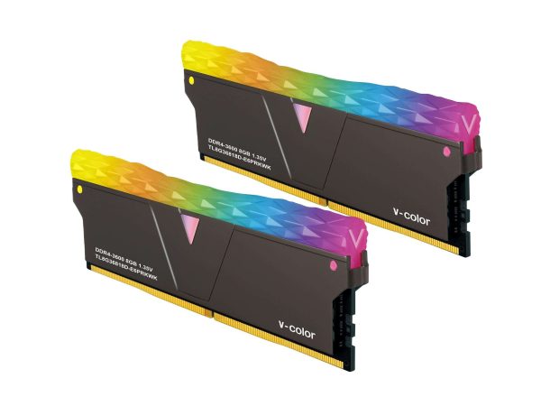 v-Color Prism Pro DDR4 32GB (2 x 16GB) 3600MHz (PC4-28800) CL18 RGB Gaming Desktop Ram Memory Module UDIMM Hynix IC Jet Black(TL1636818A-E6PRKWK) - 16GB (2 x 8GB),DDR4 3600 (PC4 28800),18,Black