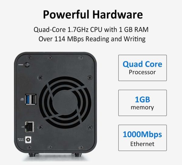 TERRAMASTER F2-212 2Bay NAS - Quad Core 1GB RAM DDR4 Personal Private Cloud Network Attached Storage DiskStation (Diskless)
