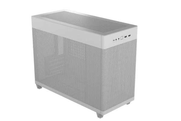 ASUS AP201 Type-C Airflow-focused Micro-ATX,Mini-ITX Computer Case, Support 360/280 Liquid Cooling - Black - Mesh (White)