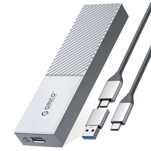 ORICO M.2 NVMe SSD Enclosure 40Gbps PCIe3.0x4 USB Type-C Aluminum Adapter, NVMe 2280 M-Key(B+M Key) External Solid State Drive Case,Compatible with Thunderbolt 3/4 USB3.2/3.1/3.0/Type C - Silver,M.2 NVME SSD,USB 3.2 Gen2 (10Gbps)
