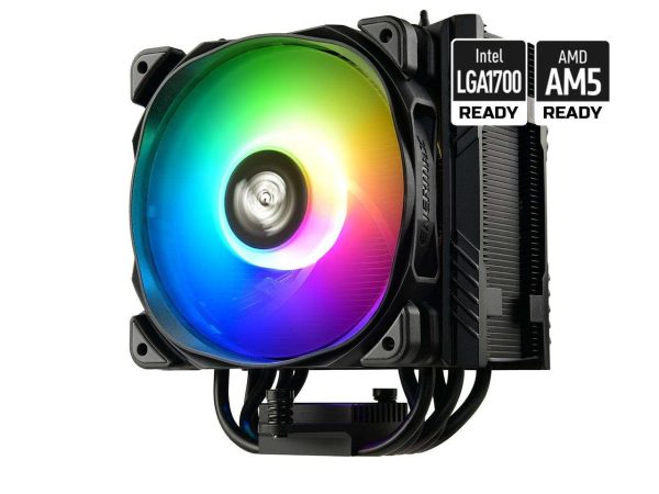 Enermax ETS-N31 CPU Air Cooler, 130W+ TDP for Intel/ AMD Universal Socket AM4 & AM5 / Intel LGA 1700/1200/1151, 3 Direct Contact Heat Pipes, 92mm PWM Fan – AM5 & LGA 1700 Ready - Black,Addressable RGB,120mm