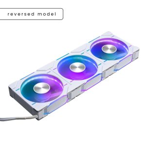 Phanteks D30-120 DRGB PWM FAN 3Pack, Reverse Airflow Model, Premium D-RGB Performance Fans, Halos lighting Effect, ARGB/DRGB lighting, Daisy-chain Fan Linking system, Black, 3Pack - White