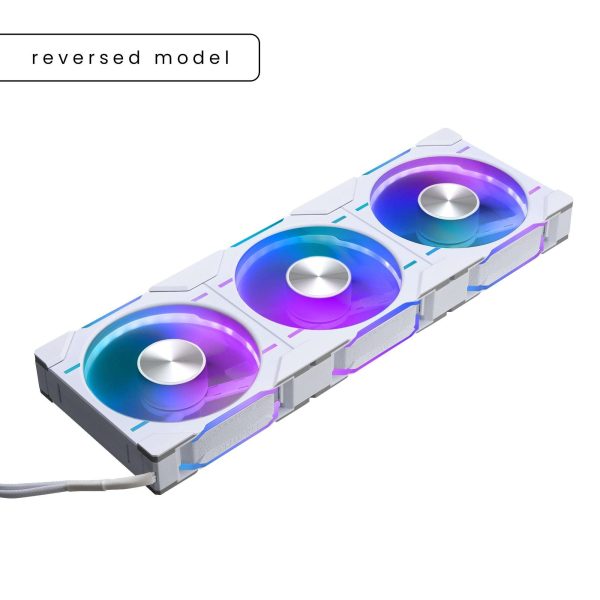Phanteks D30-120 DRGB PWM FAN 3Pack, Reverse Airflow Model, Premium D-RGB Performance Fans, Halos lighting Effect, ARGB/DRGB lighting, Daisy-chain Fan Linking system, Black, 3Pack - White
