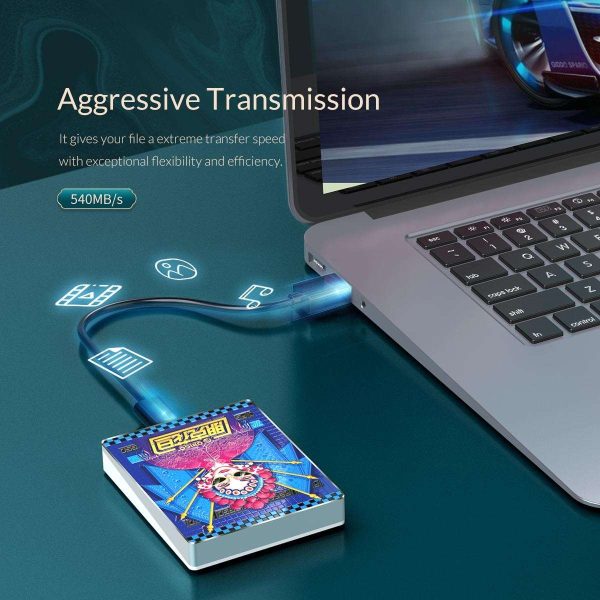 ORICO 240GB Portable SATA SSD External Solid State Drive with 3D NAND FLASH, Type C USB 3.1 Gen-2 Cable (10Gb/s), C to A cable (540MB/s) High-speed Portable SATA SSD