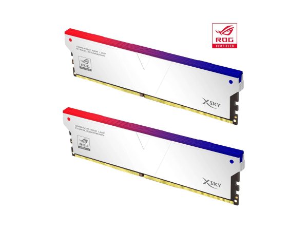 V-COLOR DDR5 XSky ROG Certified 64GB (32GBx2) 6200MHz CL36 1.35V SK Hynix IC RGB Gaming Desktop Upgrade RAM Memory Module Dual Rank-Mirrored Silver (RTMXSL3262836SWK)