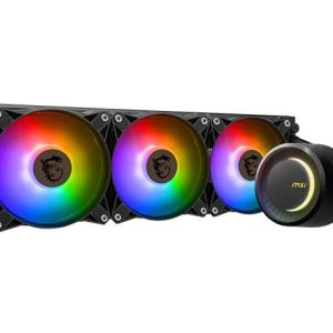 MSI MAG CoreLiquid E360 Black - AIO ARGB CPU Liquid Cooler - Rotating Cap Design - 360mm Radiator - Triple 120mm ARGB PWM Fans - LGA 1700 Ready / AM5 Compatible