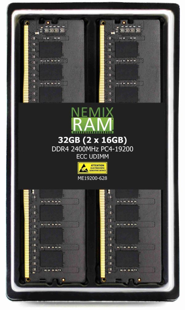 NEMIX RAM 32GB 2x16GB DDR4-2400 PC4-19200 2Rx8 ECC Unbuffered Memory