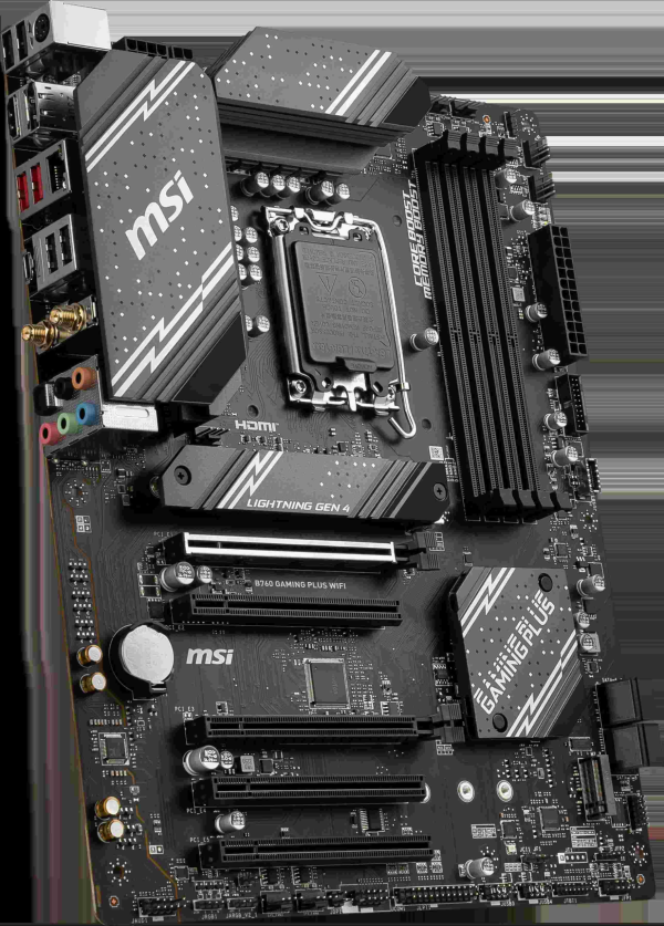 MSI B760 GAMING PLUS WIFI LGA 1700 (280) DDR5 ATX Motherboards - Intel,  SATA 6Gbps, Wi-Fi 6E, Bluetooth 5.3,  7.1 HD Audio, PCIe 4.0 x16, 2.5G LAN