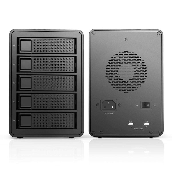 ORICO 5 Bay Hard Drive Enclosure Full Aluminum Type-C USB 3.1 Gen2 (10Gbp/s)  2.5/3.5 inch HDD SSD for Enterprise Class Data Storage, Support Daisy Chain 3559C3