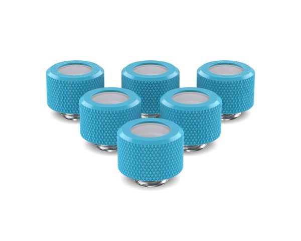 PrimoChill 14mm OD Rigid SX Fitting - 6 Pack - Sky Blue