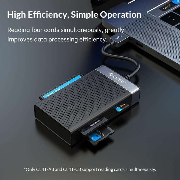 ORICO USB C Card Reader 4 in 1  SD TF CF MS Memory Smart Card Reader Compact Flash Card Adapter 15cm Cable for Laptop, Phone 4-in-1 4 in 1, USB C to TF/SD/CF/CM All Read
