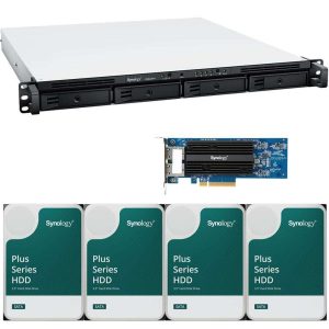Synology RS822RP+ AMD Ryzen V1500B 4-Bay NAS 16GB RAM, E10G18-T2 10GbE Adapter, 16TB (4 x 4TB) of Synology Plus NAS Drives Fully Assembled and Tested By CustomTechSales - 2GB,16TB (4 x 4TB)