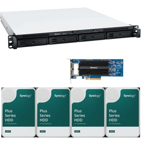 Synology RS822RP+ AMD Ryzen V1500B 4-Bay NAS 16GB RAM, E10G18-T2 10GbE Adapter, 16TB (4 x 4TB) of Synology Plus NAS Drives Fully Assembled and Tested By CustomTechSales - 2GB,24TB (4 x 6TB)