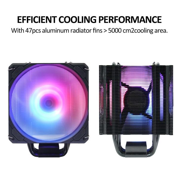 PANO-MOUNTS CPU Cooler Stock Air Cooling Fan with 120mm ARGB 4Pin PC PWM Fans 6 Heat Pipes TDP 210W for Intel LGA 1700 LGA 1200 LGA 1155 LGA 1151 AMD AM5/AM4