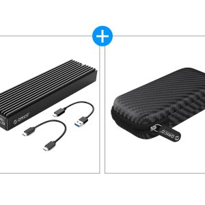 ORICO M.2 NVMe SSD Enclosure, USB 3.1 Gen 2 (10 Gbps) to NVMe PCI-E M.2 SSD Case Support UASP for NVMe SSD Size 2230/2242/2260/2280(up to 4TB) - Black,Aluminum / Plastic,USB 3.1 Type-C,1,M.2 NVME SSD,With Cover