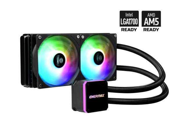 Enermax LIQMAX III 240 ARGB White, All-in-one CPU Liquid Cooler for AM4 & AM5 / LGA 1700/1200/1151, 240mm Radiator, Dual-Chamber Water Block, ARGB Fan - AM5 & LGA1700 Ready - 2 Fan Slots (120 mm),Black,Addressable RGB