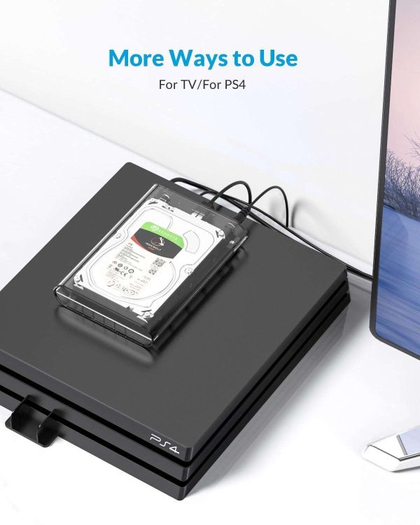 ORICO Transparent 3.5 inch HDD Enclosure External Hard Drive Disk Case for 2.5" 3.5" SATA HDD and SSD Tool Free [ Support UASP and 16TB Drives ]