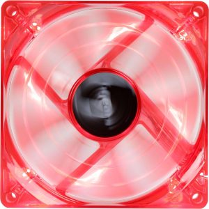 Bgears b-PWM 90 Translucent Blue with Blue LEDs 2 ball Bearing PWM fan with  500 to 4000RPM, 88CFM, 39dba - Red