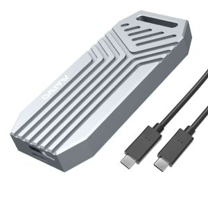 MAIWO M.2 SATA and NVMe Combo  SSD Enclosure with Aluminum Heat Sink Shell, USB3.2 Gen2 Type C 10Gbps. Fits B+M key and M-key M.2 2242,2260,2280,Type C to A and Type C to C Cable Included - Gray,USB 4.0 (40Gbps) (USB-C),M.2 NVME,M.2 NVME SSD