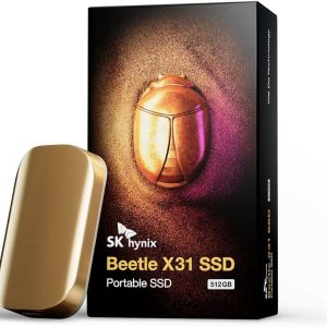 SK hynix Beetle X31 1TB Portable SSD with DRAM, up to 1050MB/s, USB 3.2 Gen2, External Hard Drive Compatible with PC, Mac, Laptop, Xbox, PS5 - 512GB