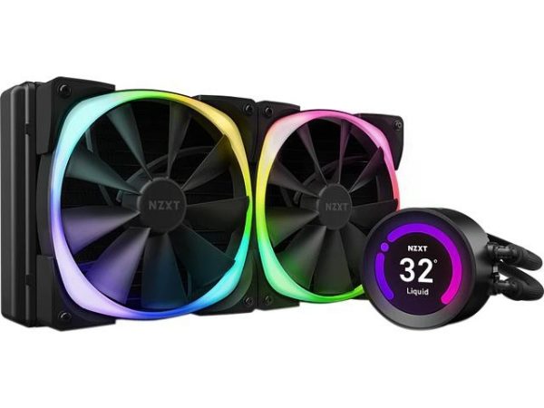 NZXT Kraken Z Series Z73 360mm - RL-KRZ73-01 - AIO RGB CPU Liquid Cooler - Customizable LCD Display - Improved Pump - Powered by CAM V4 - RGB Connector - Aer P 120mm Radiator Fans LGA 1700 Compatible - 2 Fan Slots (140 mm),Black,Kraken Z63 RGB
