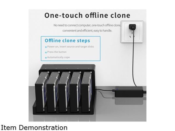 ORICO USB 3.0 to SATA 5 Bay Hard Drive Docking Station with Duplicator Offline Clone Function for 2.5 or 3.5in HDD, SSD Support 5X 16 TB(6558US3)