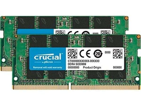 Crucial 4GB DDR4-2666 SODIMM 512Mx64 CL19 Notebook Memory - CT4G4SFS8266 - 64GB (2 x 32GB)