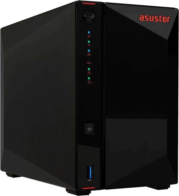 Asustor AS5402T 2 Bay NAS Storage, Quad-Core 2.0GHz CPU, 4xM.2 NVMe SSD Slots, 2x2.5GbE Ports, 4GB DDR4 RAM, Gaming Network Attached Storage, Home Personal Cloud Storage (Diskless)