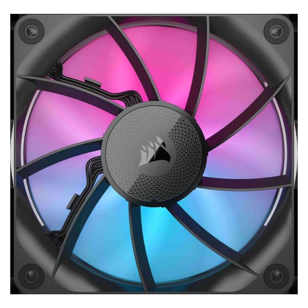 CORSAIR iCUE Link RX120 RGB 120mm PWM Fans with iCUE Link System Hub - Magnetic Dome Bearing - Triple Pack - Black
