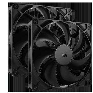 Case Fan - 140mm,Black,Non-LED,RS140 Dual Pack