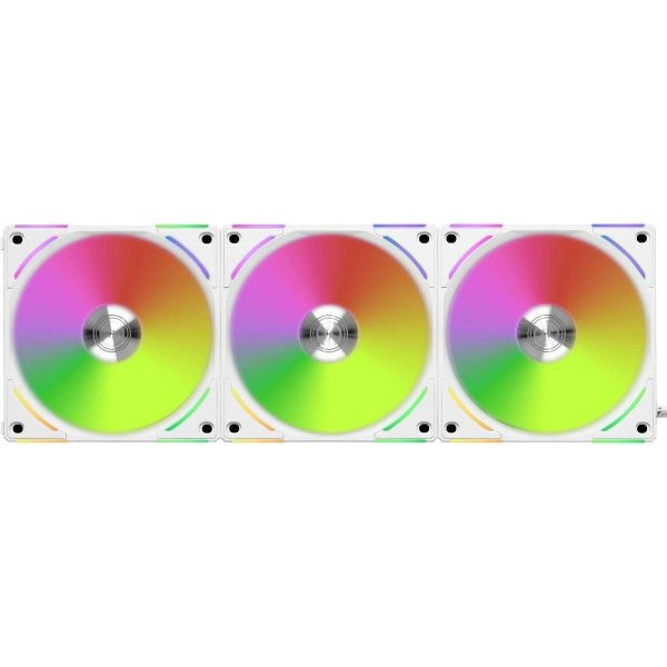 LIAN LI UNI Fan AL120 V2 RGB White 3x 120mm Fan Pack with Controller - UF-AL120V2-3W