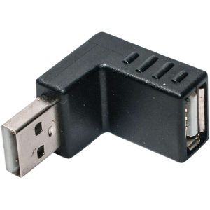 Right Angle USB Male Down Facing Horizontal Female Adapter Extension Connector