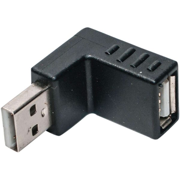 Right Angle USB Male Down Facing Horizontal Female Adapter Extension Connector