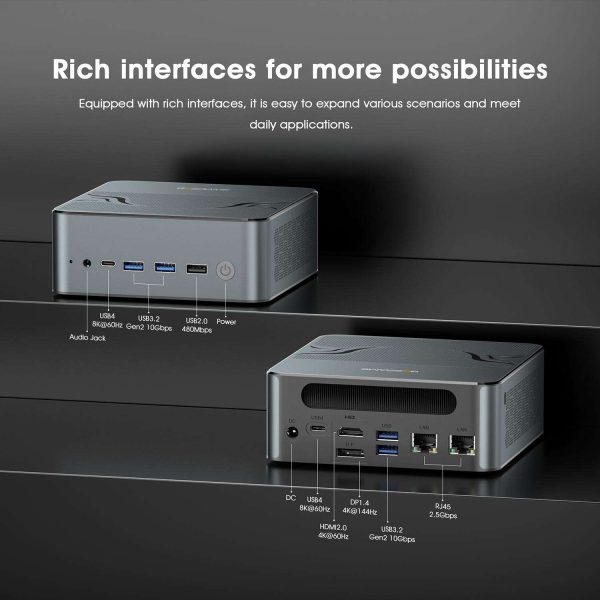 BOSGAME M1 Mini Gaming Computer, AMD Ryzen 7 7840HS 32GB DDR5 RAM 1TB M.2 PCIe Gen4 SSD Mini PC Built in Dual Speakers,Radeon 780M Quad Displays,2x2.5GbE LAN/USB4.0