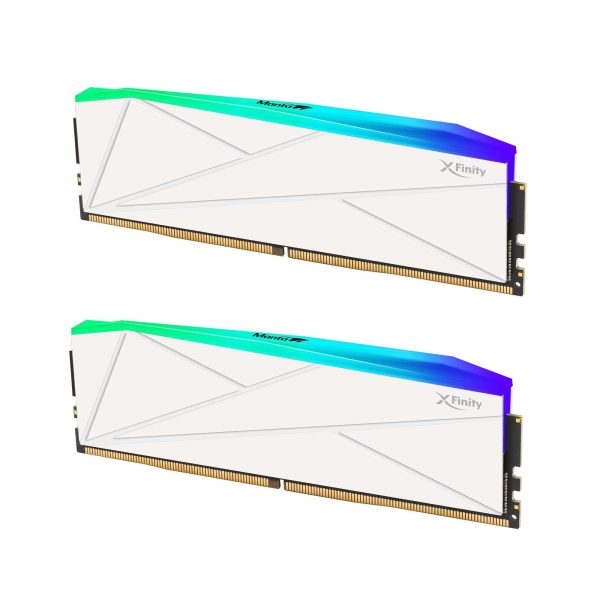 V-COLOR Manta XFinity RGB DDR5 32GB (16GBx2) 7800MHz CL38 1.45V RGB Gaming Desktop Upgrade RAM U-DIMM Memory Module SK Hynix IC - WHITE (TMXFL1678838WWK)