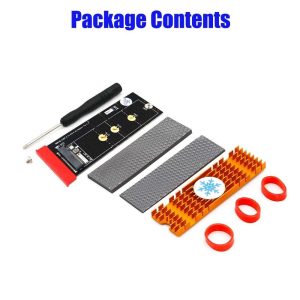 NGFF(M.2)  nvme M key SSD to PCI- E 4X Adapter with Heatsink(vertical installation) - Copper, Copper