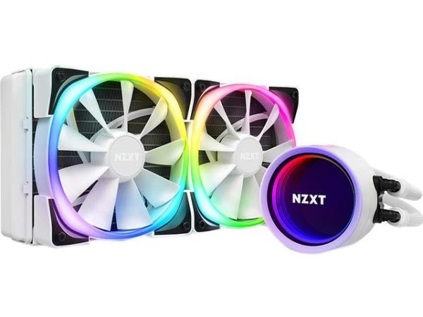 NZXT Kraken Z Series Z73 360mm - RL-KRZ73-01 - AIO RGB CPU Liquid Cooler - Customizable LCD Display - Improved Pump - Powered by CAM V4 - RGB Connector - Aer P 120mm Radiator Fans LGA 1700 Compatible - 2 Fan Slots (120 mm),White,Kraken X53 RGB