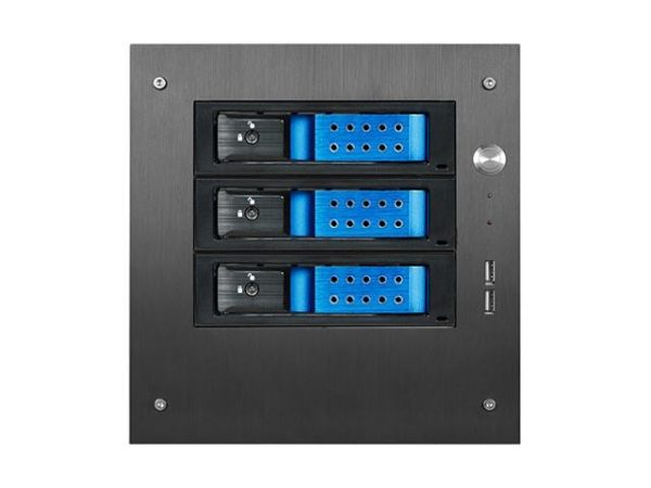 Compact Stylish 3x 3.5" Hotswap Trayless mini-ITX Tower - Black HDD Handle