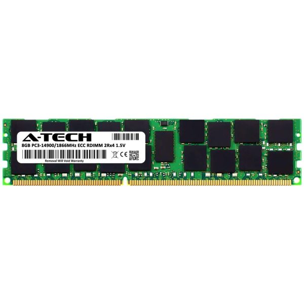 A-Tech 8GB 2Rx4 PC3-14900R DDR3 1866 MHz ECC RDIMM 1.5V Registered DIMM 240-Pin Dual Rank x4 Server & Workstation RAM Memory Upgrade Module
