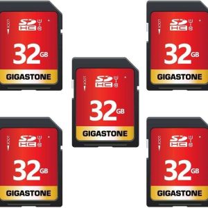 GIGASTONE 16GB SD Card UHS-I U1 Class 10 SDHC Memory Card High-Speed Full HD Video Canon Nikon Sony Pentax Kodak Olympus Panasonic Digital Camera - 32GB,Full HD Video,5-Pack