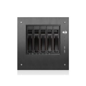 Compact Stylish 5 x 3.5" Hotswap mini-ITX Tower - Black HDD Handle